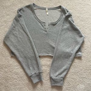 Gray PacSun Cropped Long Sleeve